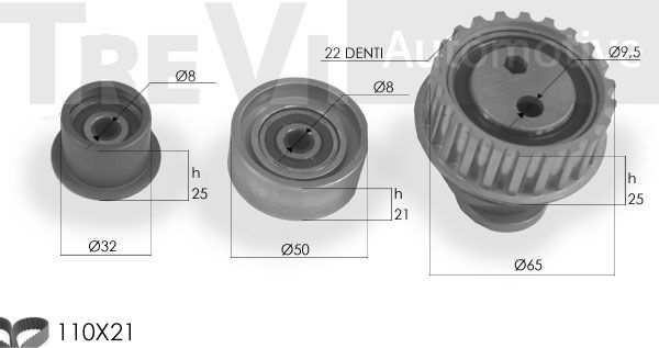 TREVI AUTOMOTIVE Hammashihnasarja KD1115